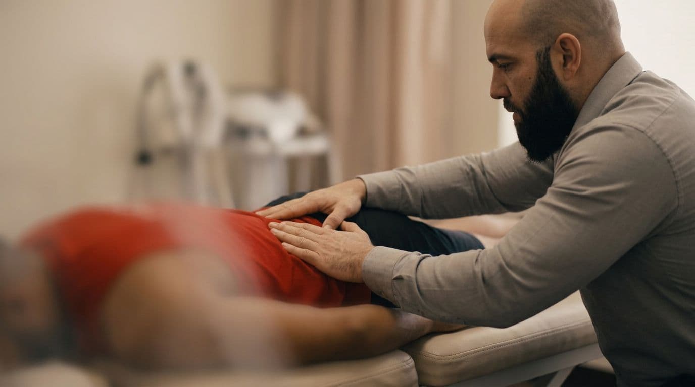 Dr. Abe performing a chiropractic adjustment