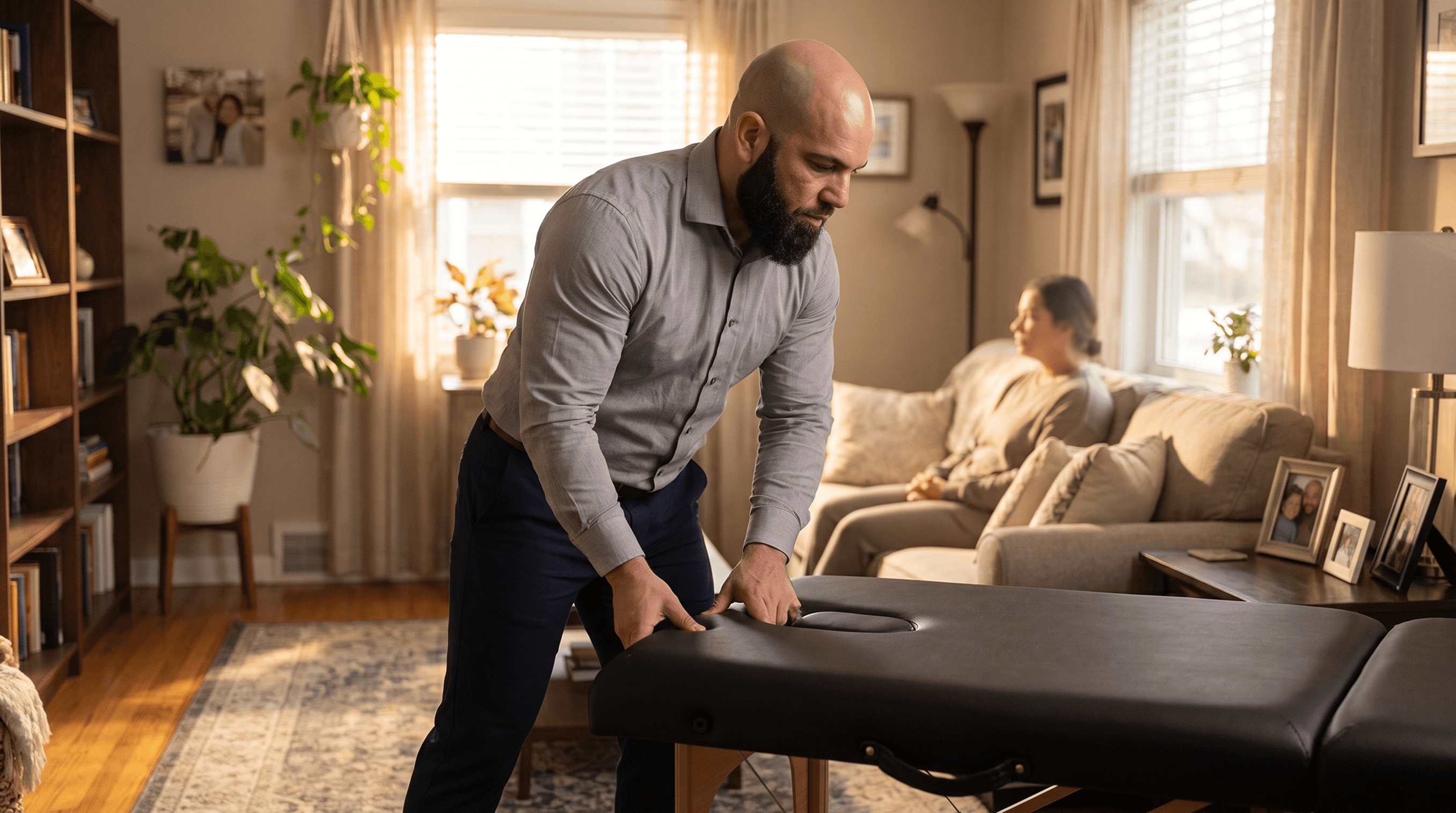 Dr. Abe providing care at a patient's home